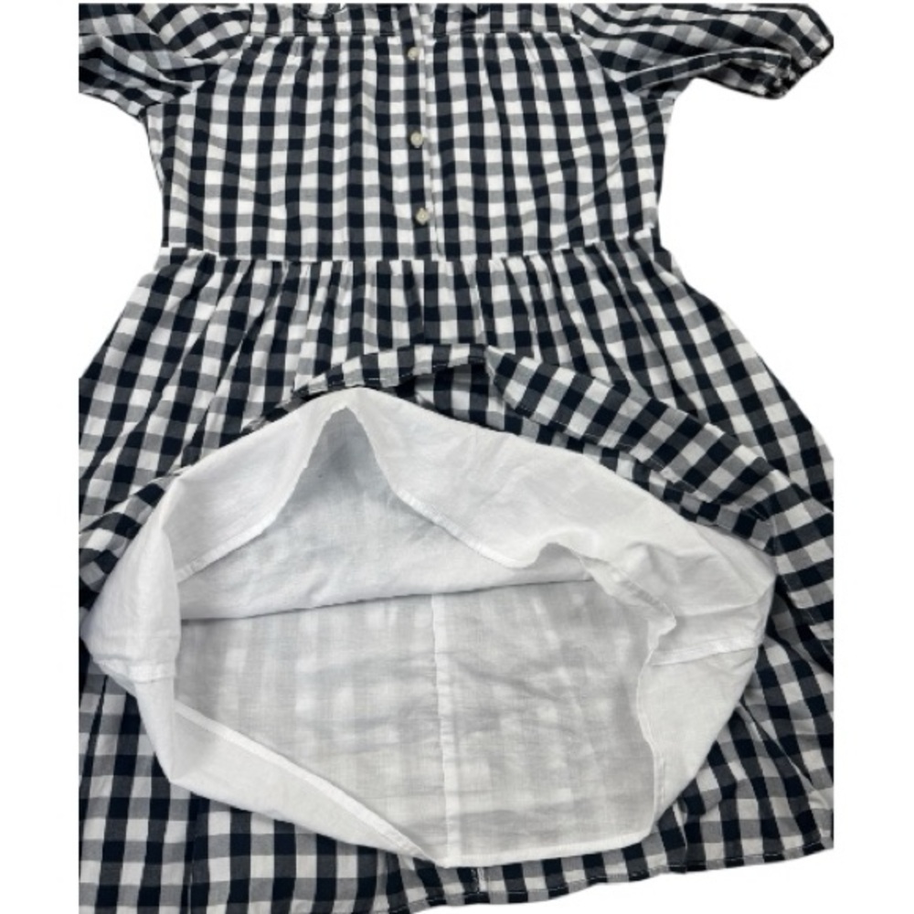 Abercrombie & Fitch Navy Blue Gingham Plaid Collared Shirt Dress Size XS - Picture 5 of 5